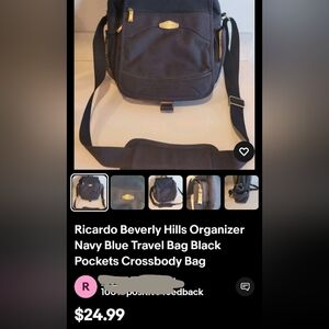 Ricardo Beverly Hills  Black , Golden Inside Messenger Bag